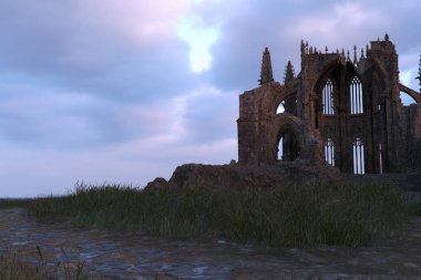 3D, çıplak bir arazide bir şatodan hayali gotik kalıntılar yarattı. 