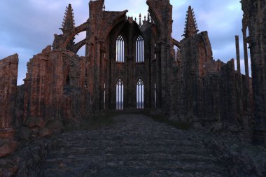 3D, çıplak bir arazide bir şatodan hayali gotik kalıntılar yarattı. 