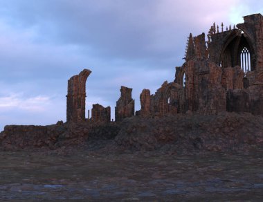 3D, çıplak bir arazide bir şatodan hayali gotik kalıntılar yarattı. 