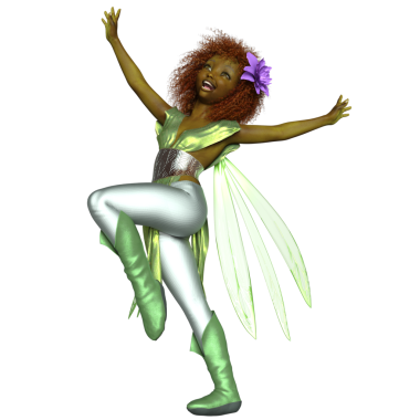 3 boyutlu, şeffaf arkaplanda izole edilmiş sevimli küçük peri.