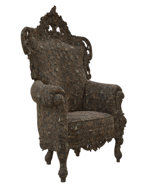 3 boyutlu fantezi taht koltuğu şeffaf arka planda izole edildi