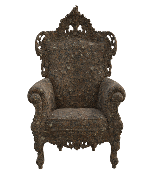 3 boyutlu fantezi taht koltuğu şeffaf arka planda izole edildi