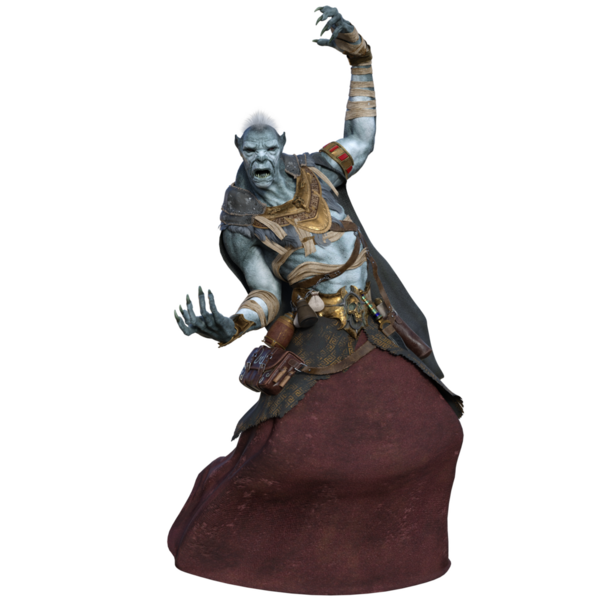 3 boyutlu, saydam arkaplanda izole edilmiş fantezi mumya karakteri