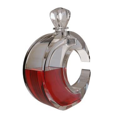 Şeffaf arkaplanda 3 boyutlu izole parfüm şişesi