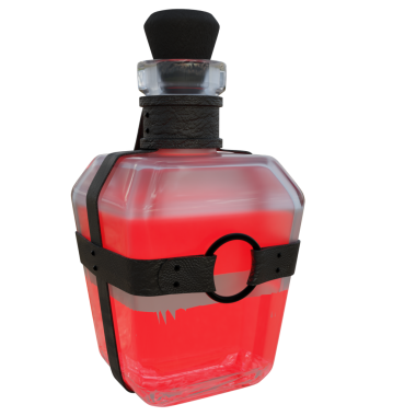 3 boyutlu sihirli iksir şişesi şeffaf arka planda izole