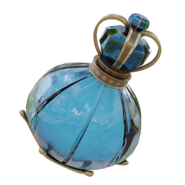 3 boyutlu sihirli iksir şişesi şeffaf arka planda izole