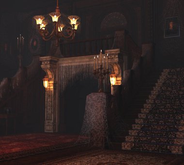 Arkaplan görüntüsü olarak 3D sanayi içi boş bina oluşturdu