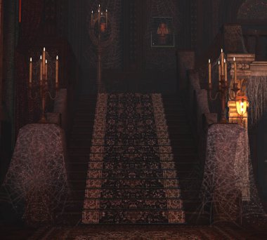 Arkaplan görüntüsü olarak 3D sanayi içi boş bina oluşturdu