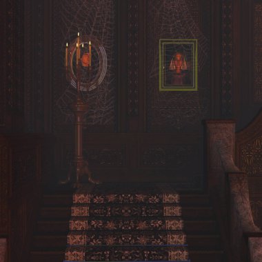 Arkaplan görüntüsü olarak 3D sanayi içi boş bina oluşturdu