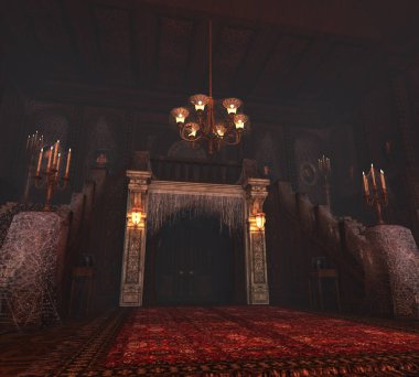 Arkaplan görüntüsü olarak 3D sanayi içi boş bina oluşturdu