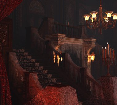 Arkaplan görüntüsü olarak 3D sanayi içi boş bina oluşturdu