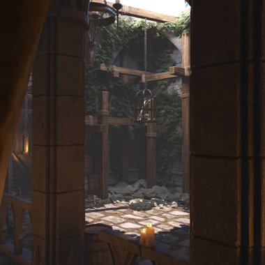 Bir ortaçağ şatosunun zindanlarında 3 boyutlu bir fantezi yaratmış.