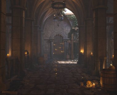 Bir ortaçağ şatosunun zindanlarında 3 boyutlu bir fantezi yaratmış.