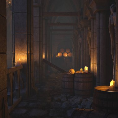 Bir ortaçağ şatosunun zindanlarında 3 boyutlu bir fantezi yaratmış.