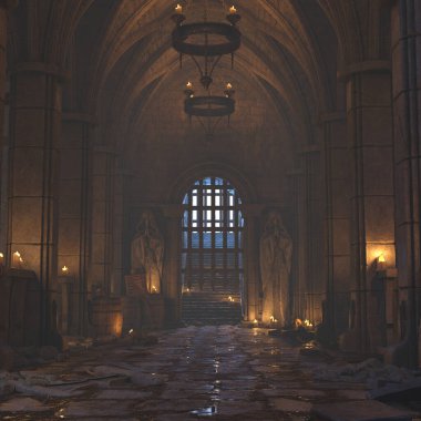 Bir ortaçağ şatosunun zindanlarında 3 boyutlu bir fantezi yaratmış.