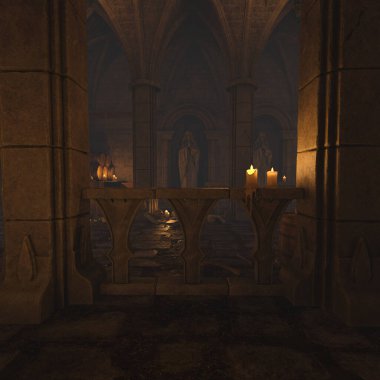 Bir ortaçağ şatosunun zindanlarında 3 boyutlu bir fantezi yaratmış.