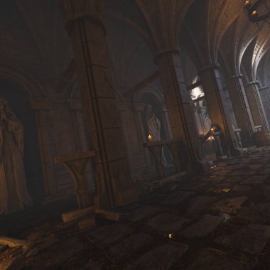 Bir ortaçağ şatosunun zindanlarında 3 boyutlu bir fantezi yaratmış.