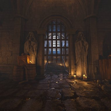 Bir ortaçağ şatosunun zindanlarında 3 boyutlu bir fantezi yaratmış.