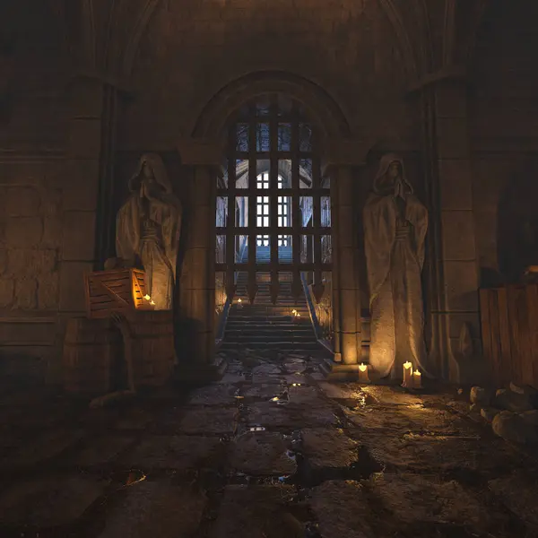 Bir ortaçağ şatosunun zindanlarında 3 boyutlu bir fantezi yaratmış.