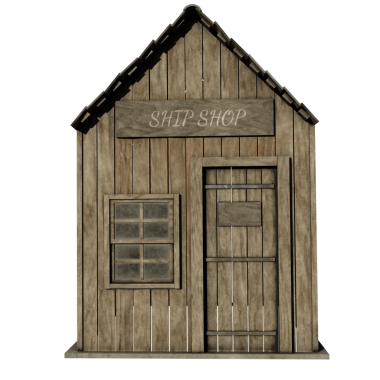 3 boyutlu, şeffaf arka planda izole edilmiş, merkezi ön kapısı olan küçük, ahşap bir köy evi.