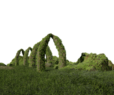 Saydam arkaplanda izole edilmiş 3D aşırı büyümüş fantezi kalıntıları