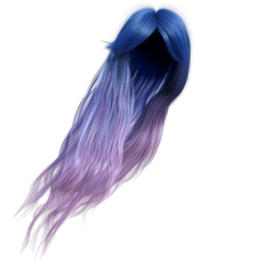 Şeffaf arkaplanda 3 boyutlu peruk izole edildi