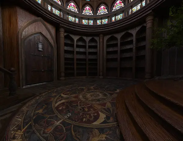 Boş bir ağaç evin içi arkaplan resmi olarak 3D biçimlendirilmiş