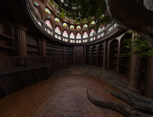 Boş bir ağaç evin içi arkaplan resmi olarak 3D biçimlendirilmiş