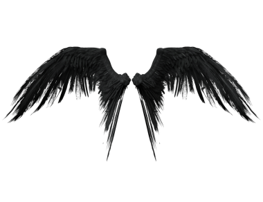 Üç boyutlu, şeffaf arka planda izole edilmiş gotik ve dramatik bir yeteneğe sahip esmer yırtık kanatların çizimi.