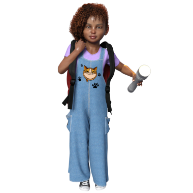 3D oluşturulmuş kız dedektif karakteri şeffaf arkaplanda izole edildi