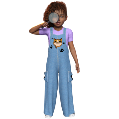 3D oluşturulmuş kız dedektif karakteri şeffaf arkaplanda izole edildi