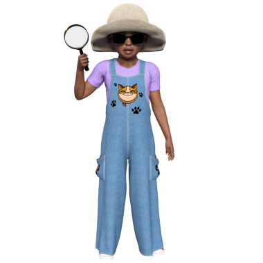 3D oluşturulmuş kız dedektif karakteri şeffaf arkaplanda izole edildi