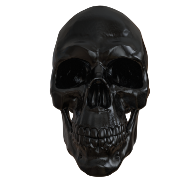 3D oluşturulmuş fantezi kafatası desteği şeffaf arkaplanda izole edildi