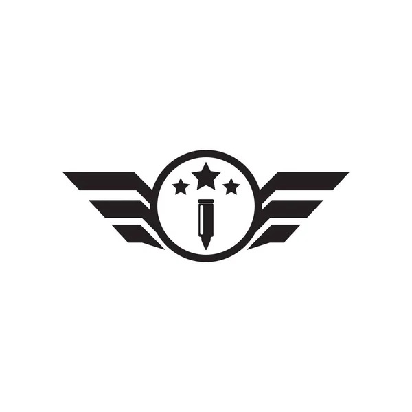 Armee Vektor Logo Symbol Zeichen Symbol Militärisches Schild Kreis Schwert — Stockvektor