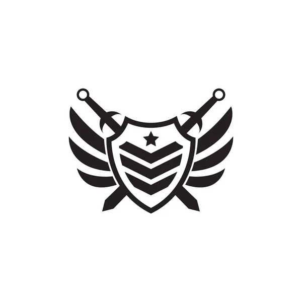 Ordu Vektör Logosu Sembolü Askeri Kalkan Dairesi Kılıç Kanadı Telifsiz Stok Vektörler
