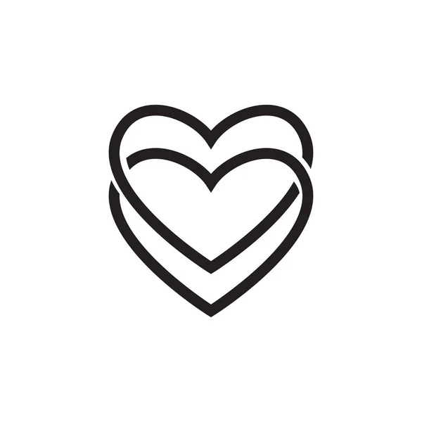 Δύο Εικονίδιο Αγάπη Καρδιά Άπειρο Λευκό Φόντο Διανυσματική Απεικόνιση Διάνυσμα Αρχείου