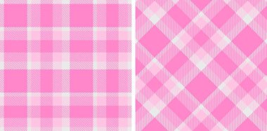 Ilık Çok Açık Pembe Pembe Kusursuz Tartan Canlı Sakız Pembe Aksanlı Kumaş Tasarımı
