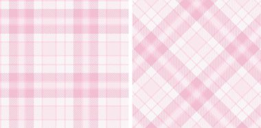 Pastel Pembe Renkli Kusursuz Tartan Kumaş Tasarımı
