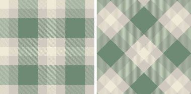 Serin Gümüş ve Ilık Beyaz Kusursuz Tartan Kumaş Tasarımı