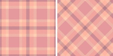 Pastel Soluk Somon Kusursuz Tartan Kumaş Tasarımı