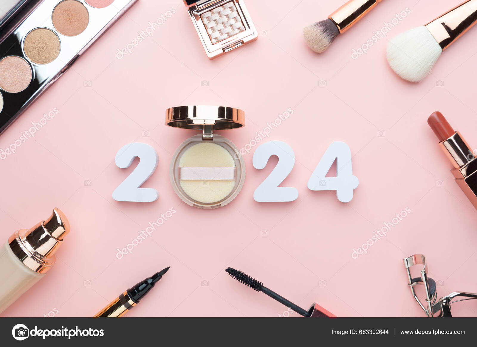 2024 Beauty Cosmetic Makeup Products Trends Concept Top View 2024 Stock   Depositphotos 683302644 Stock Photo 2024 Beauty Cosmetic Makeup Products 