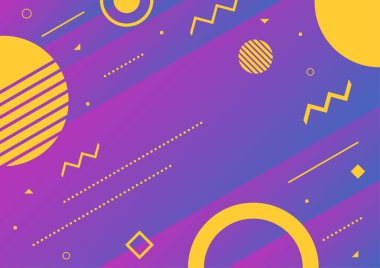 soyut geometrik arkaplan, mor gradyan üzerinde sarı geometrik şekil, vektör çizimi gelecek tema şablonu arkaplan, sosyal medya, web siteleri, afiş.