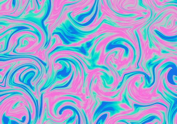 Astratto Sfondo Vortice Liquido Colore Blu Rosa Verde Estetica Illustrazione — Foto Stock