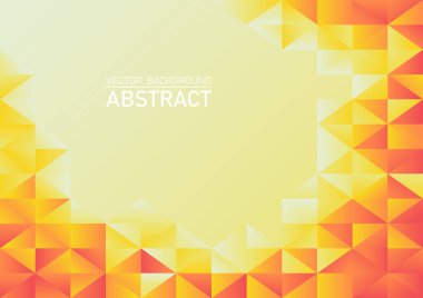 Soyut çokgen arkaplan turuncu renk ve metin alanı, web sitesi, poster, duvar kağıdı için geometrik şablon