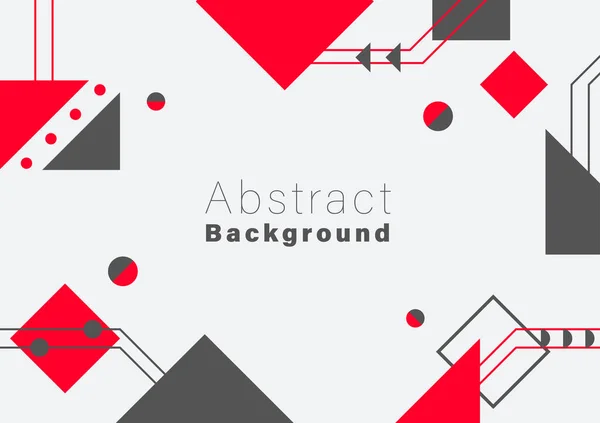 Abstract Geometric Background Red Black Color Geometric Shape Elements Grey — Stock Vector