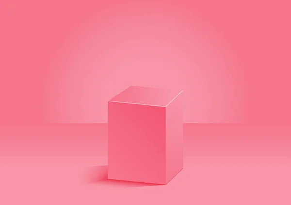 Rechteck Podium Raum Rosa Farbe Vektorgeometrische Plattform Illustration Für Produktpräsentation — Stockvektor