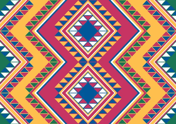 抽象的な民族のシームレスなファブリックパターンの背景 壁紙のためのカラフルな幾何学的なテンプレート ポスター — ストックベクタ
