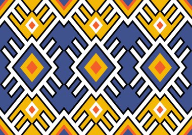 soyut etnik samless desen, geometrik üçgenler arka plan şekilleri, sarı, turuncu ve mavi pastel renkler, duvar kağıdı, giysi, halı, ambalaj, kumaş, tekstil şablonları
