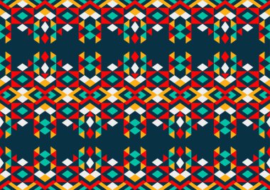 Etnik soyut renksiz desen, geometrik üçgenler arka plan şekilleri, sarı, kırmızı ve yeşil renkler, duvar kağıdı, giysi, halı, ambalaj, kumaş, tekstil şablonları