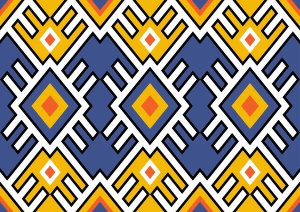 抽象的な民族のサムレス パターン 幾何学的な三角形は背景 オレンジおよび青いパステル色 カーペット 包むこと 織物のための設計テンプレートを形作ります — ストックベクタ